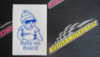 Samolepka Baby on board 003 pravá miminko s brýlemi
