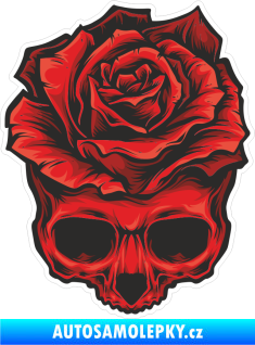 Samolepka Barevná lebka 036 růže