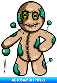 Samolepka Barevná voodoo panenka 002 levá zelené špendlíky