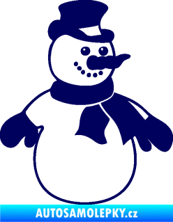 Samolepka Sněhulák 002 pravá vánoční dekor tmavě modrá