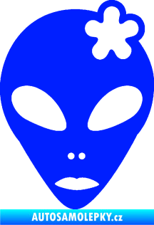 Samolepka UFO 009 slečna s kytičkou pravá modrá dynamic