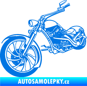 Samolepka Motorka chopper 002 levá modrá oceán