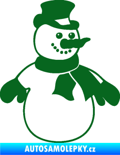 Samolepka Sněhulák 002 pravá vánoční dekor tmavě zelená
