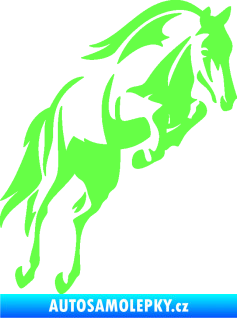 Samolepka Kůň 099 pravá ve skoku na zadních Fluorescentní zelená