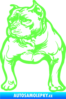Samolepka Pes 120 levá pitbull Fluorescentní zelená
