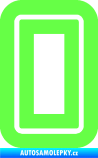 Samolepka Startovní číslo 0 typ 7 Fluorescentní zelená