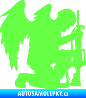 Samolepka Voják 015 pravá modlící se s křídly Fluorescentní zelená