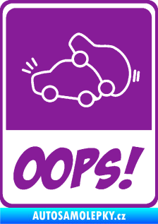 Samolepka Oops love cars 001 fialová