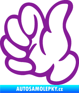 Samolepka Ruka 002 levá palec nahoru fialová