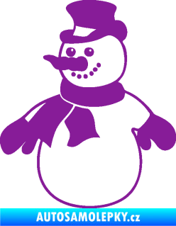 Samolepka Sněhulák 002 levá vánoční dekor fialová