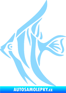 Samolepka Ryba 024  levá akvarijní skalára světle modrá