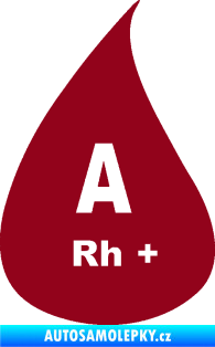 Samolepka Krevní skupina A Rh+ kapka bordó vínová