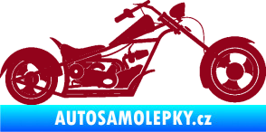 Samolepka Motorka chopper 001 pravá bordó vínová