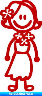 Samolepka Cartoon family slečna Hawai tmavě červená
