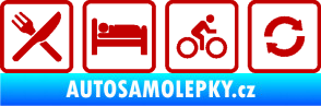 Samolepka Eat sleep cycling repeat cyklistika tmavě červená