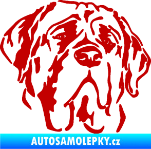 Samolepka Pes 125 pravá anglický mastif tmavě červená