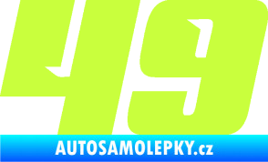 Samolepka Startovní číslo 49 typ 6 limetová