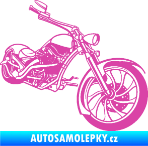 Samolepka Motorka chopper 002 pravá růžová