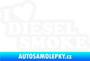 Samolepka I love diesel smoke nápis bílá