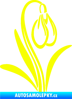 Samolepka Květina dekor 021 pravá sněženka Fluorescentní žlutá