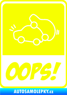 Samolepka Oops love cars 001 Fluorescentní žlutá