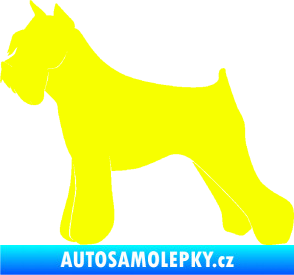 Samolepka Pes 091 levá Knírač Fluorescentní žlutá