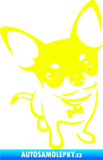 Samolepka Pes 186 pravá čivava Fluorescentní žlutá
