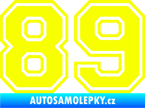 Samolepka Startovní číslo 89 typ 4 Fluorescentní žlutá