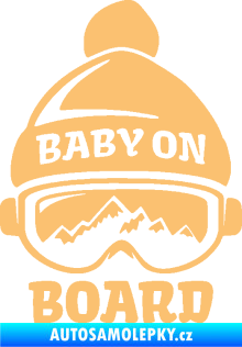 Samolepka Baby on board 012 levá na horách béžová