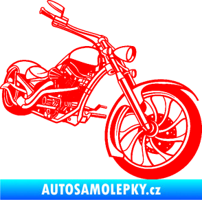 Samolepka Motorka chopper 002 pravá Fluorescentní červená