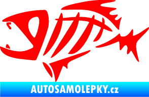 Samolepka Ryba kostra  007 levá Fluorescentní červená