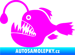 Samolepka Ryba 022 levá mořský ďas s lampičkou Fluorescentní růžová