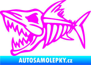 Samolepka Ryba kostra 002 levá Fluorescentní růžová