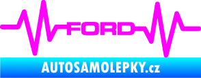 Samolepka Srdeční tep 027 Ford Fluorescentní růžová
