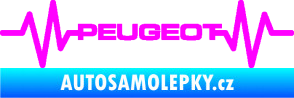 Samolepka Srdeční tep 053 Peugeot Fluorescentní růžová