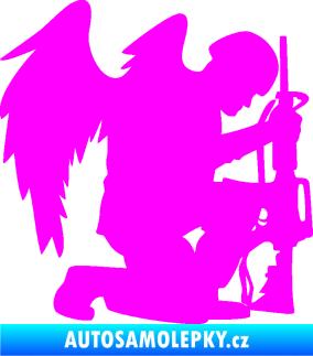 Samolepka Voják 015 pravá modlící se s křídly Fluorescentní růžová