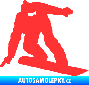 Samolepka Snowboard 025 pravá světle červená
