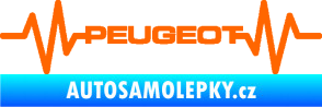 Samolepka Srdeční tep 053 Peugeot Fluorescentní oranžová