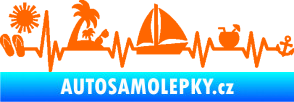 Samolepka Srdeční tep 094 pravá dovolená u moře Fluorescentní oranžová