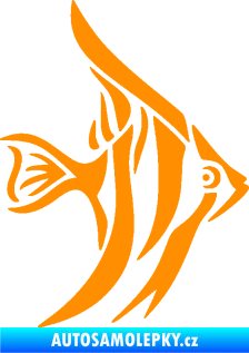 Samolepka Ryba 024  pravá akvarijní skalára oranžová