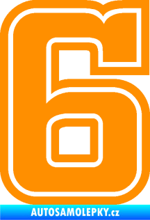 Samolepka Startovní číslo 6 typ 5 oranžová