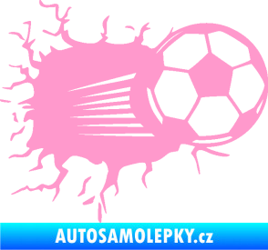 Samolepka Fotbalový míč 005 pravá světle růžová