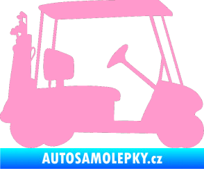 Samolepka Golfista 012 pravá vozík světle růžová