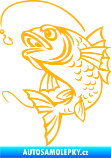 Samolepka Ryba s návnadou 005 levá světle oranžová