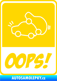 Samolepka Oops love cars 001 jasně žlutá
