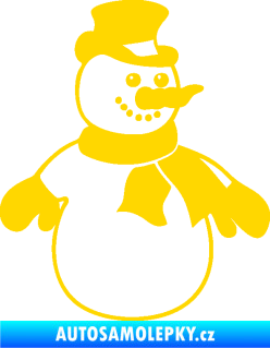 Samolepka Sněhulák 002 pravá vánoční dekor jasně žlutá