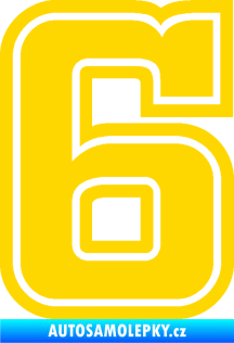 Samolepka Startovní číslo 6 typ 5 jasně žlutá