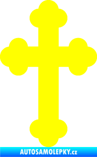 Samolepka Křesťanský kříž 001 žlutá citron