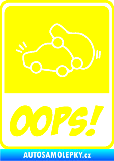 Samolepka Oops love cars 001 žlutá citron