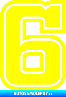 Samolepka Startovní číslo 6 typ 5 žlutá citron